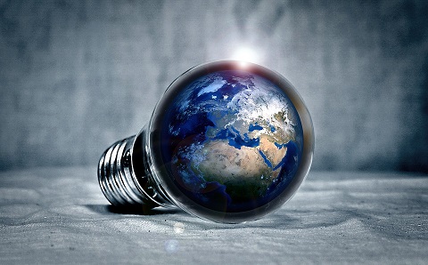 Earth in a light bulb
